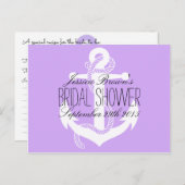 Nautical Anchor Bridal Shower Recipe Cards (Front/Back)