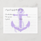 Nautical Anchor Bridal Shower Recipe Cards (Back)