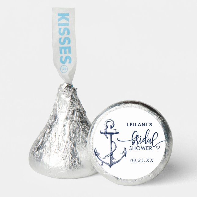 Nautical Anchor Bridal Shower White Hershey®'s Kisses® (Front)