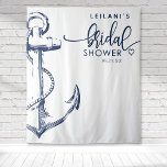 Nautical Anchor Bridal Shower White Tapestry<br><div class="desc">Welcome your guests with this nautical anchor tapestry. This can be used as a backdrop for photo ops or just for decoration.</div>