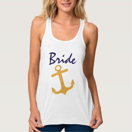 Nautical Anchor Bride Wedding Tank Top