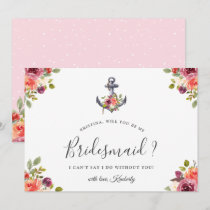 Nautical Anchor Bridesmaid Proposal Invitation