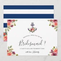 Nautical Anchor Bridesmaid Proposal Invitation