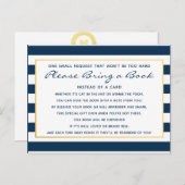 Nautical Anchor Bring a Book Library Baby Shower Invitation Postcard (Front/Back)