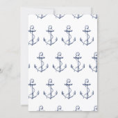Nautical Anchor Brunch Bubbly Bridal Shower White Invitation (Back)
