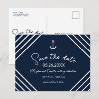 Nautical Anchor Budget Beach Wedding Save the Date