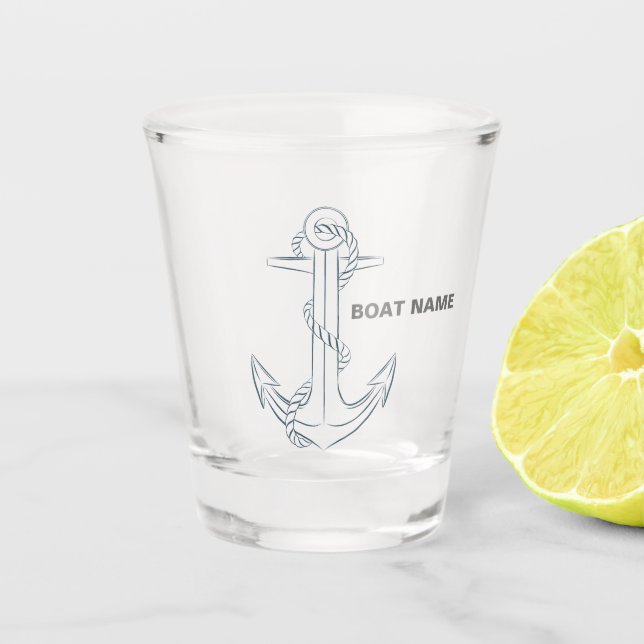 Nautical Anchor Captain Add Name Shot Gl Shot Glas Shot Glass (Front)