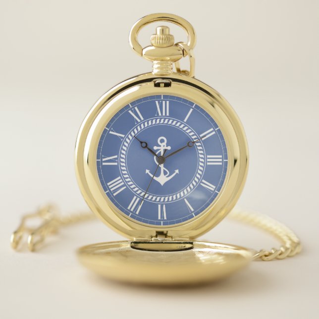 Nautical Anchor Captain's Custom Pocket Watch (Inside)
