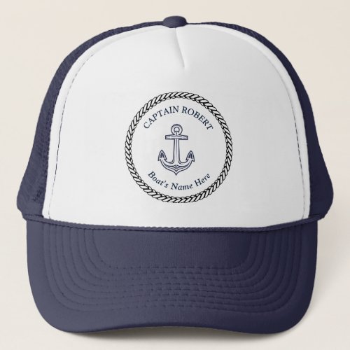 Nautical Anchor Captains template baseball Trucker Hat
