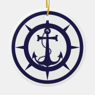 Nautical Anchor Ceramic Ornament