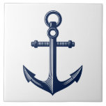 Nautical Anchor Ceramic Tile<br><div class="desc">A nautical-themed tile of a vintage anchor illustration.</div>