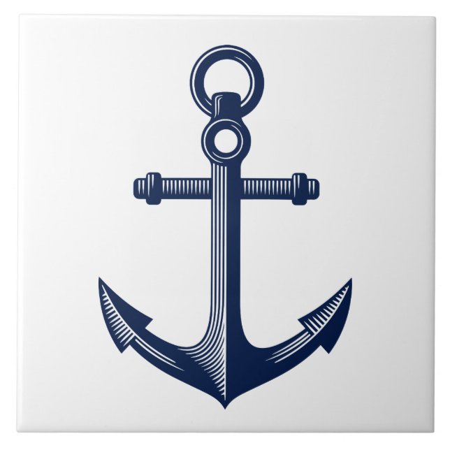 Nautical Anchor Ceramic Tile (Front)