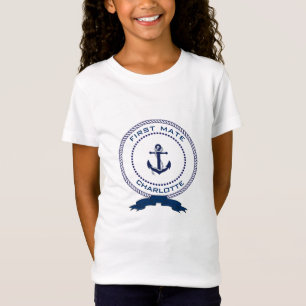 Nautical Anchor - Child's Name - First Mate T-Shirt