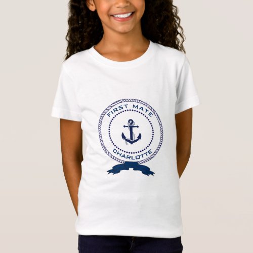 Nautical Anchor _ Childs Name _ First Mate T_Shirt