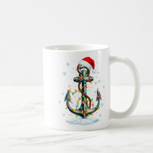 Nautical Anchor Christmas Lights Boating Sailor  Coffee Mug