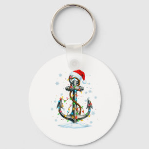 Nautical Anchor Christmas Lights Boating Sailor Keychain