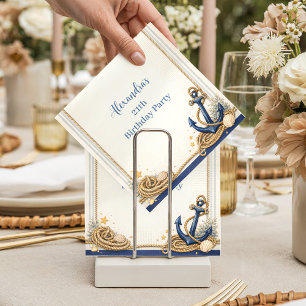 Nautical Anchor Compass Birthday Napkins