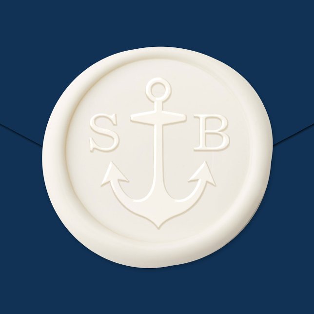 Nautical Anchor Couple Letters Monogram Wax Seal Sticker (Creator Uploaded)