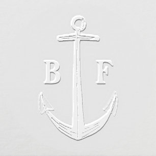 Nautical Anchor Couples Monogram Wedding Embosser