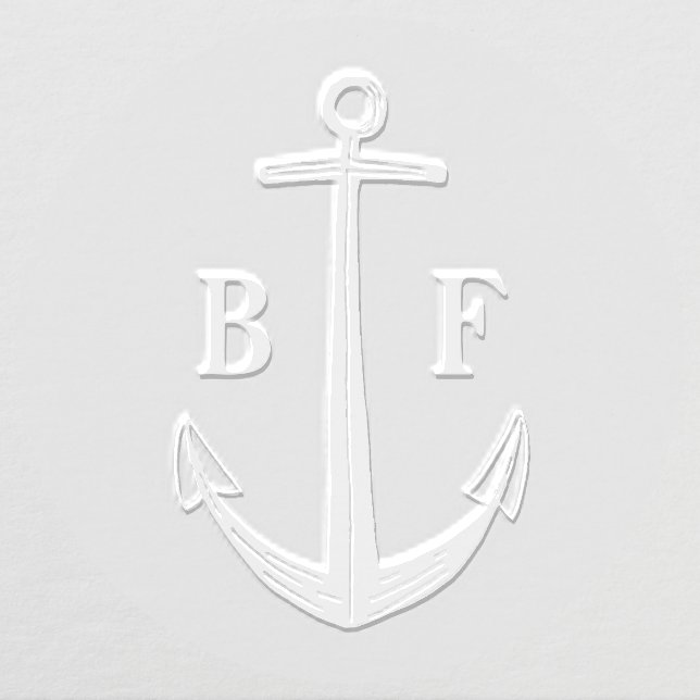 Nautical Anchor Couples Monogram Wedding Embosser (Design)