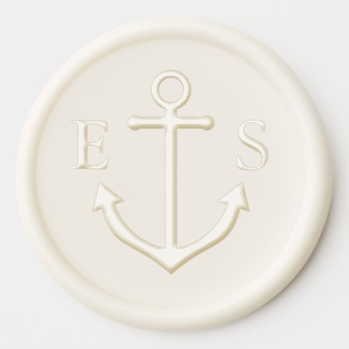 Nautical Anchor Couples Monogram Wedding Wax Seal Sticker