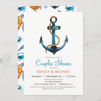 Nautical Anchor Couples Shower Invitation by Card_Stop at Zazzle
