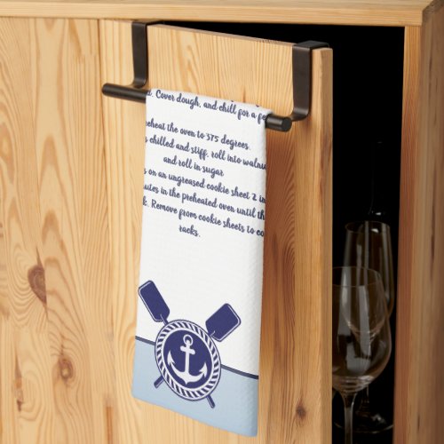 Nautical Anchor Create your own Recipe keepsake Kitchen Towel