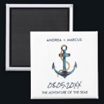Nautical Anchor Cruise Ship Wedding Favor Magnets<br><div class="desc">Wedding favor magnets for couples who get married on a cruise ship. Customize with your names,  wedding date and the ship's name.</div>