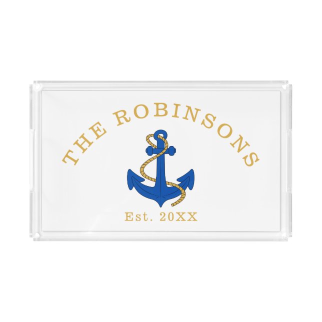 Nautical Anchor Custom Acrylic Tray (Front)