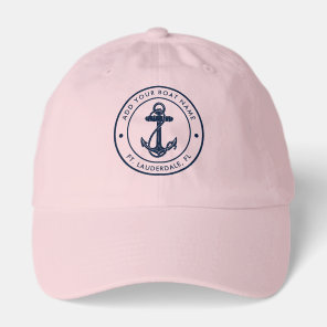 Nautical Anchor Custom Boat Name Beach Trip Hat