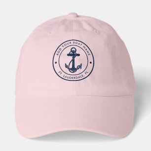 Nautical Anchor Custom Boat Name Beach Trip Hat