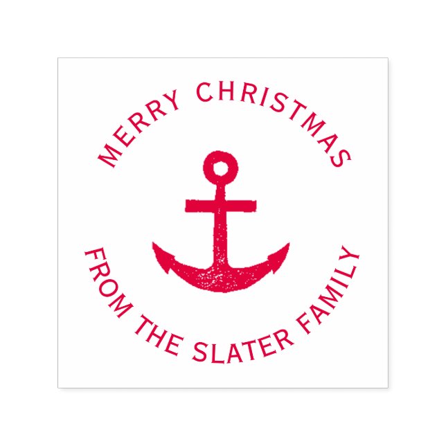 Nautical Anchor Custom Christmas Self-inking Stamp (Design)