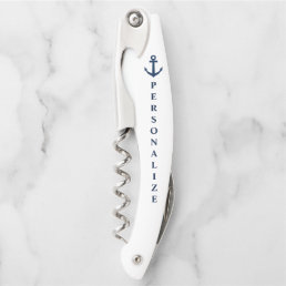 Nautical anchor custom corkscrew wine opener