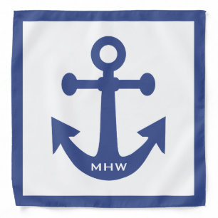 Nautical Anchor custom monogram bandana