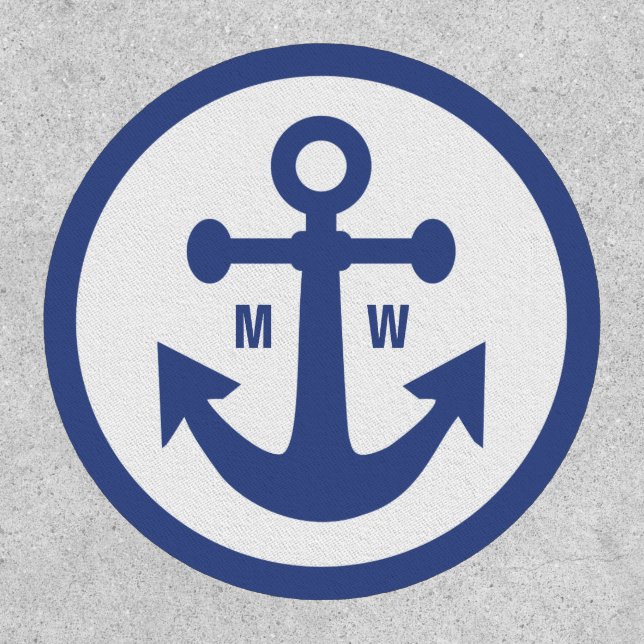 Nautical Anchor custom monogram Patch (Front)