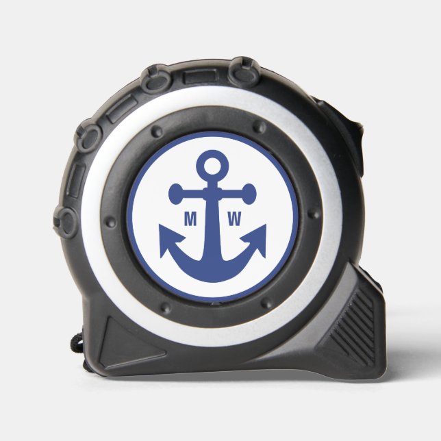 Nautical Anchor custom monogram Tape Measure (Front)