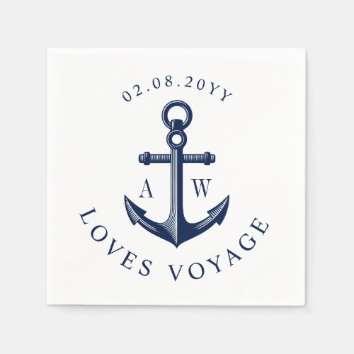 Nautical Anchor Custom Monograms Paper Napkins