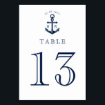 Nautical Anchor Custom Monograms Table Number<br><div class="desc">Elegant table number cards tailored to your future nautical themed wedding.</div>
