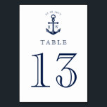Nautical Anchor Custom Monograms Table Number<br><div class="desc">Elegant table number cards tailored to your future nautical themed wedding.</div>