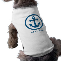 Nautical Anchor custom name pet clothing