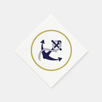Nautical Anchor Custom Party Paper Napkins by riverme at Zazzle