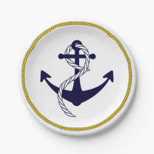 Nautical Anchor Custom Party Paper Plates