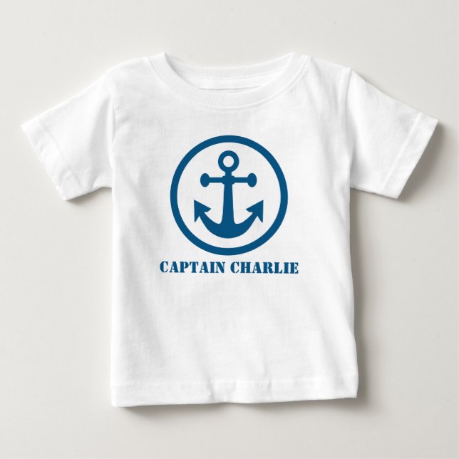 Nautical Anchor custom text clothing Baby T-Shirt (Front)
