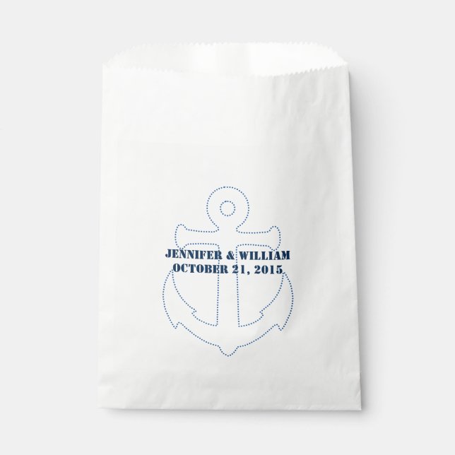 Nautical Anchor Custom Wedding Favor Bag (Front)