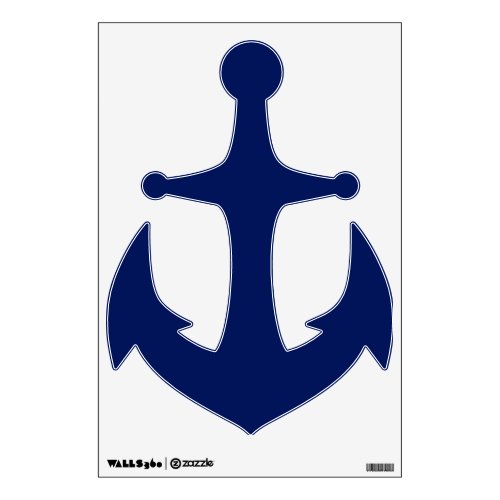 Nautical anchor dark navy blue solid plain elegant wall decal