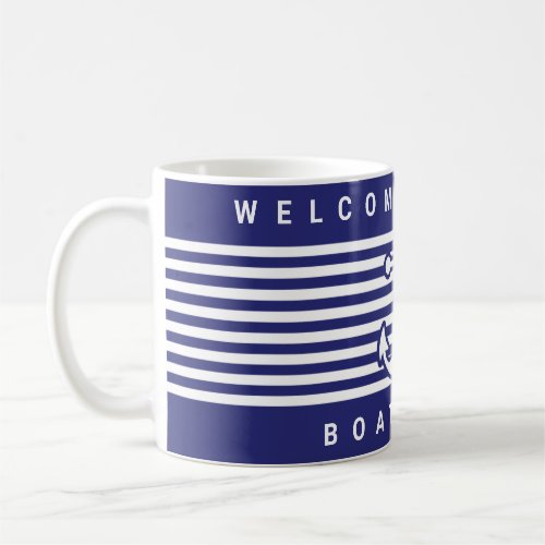 Nautical Anchor Design Navy Blue and White Stripe
