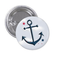 Nautical Anchor Design Round Button