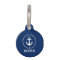 Nautical Anchor Dog Tag - Phone on Back