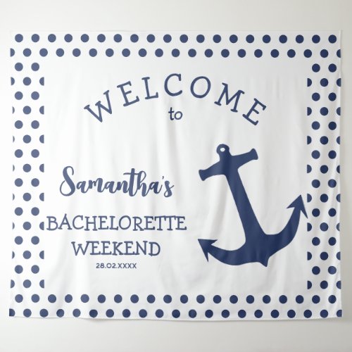 Nautical Anchor dotted Bachelorette Party Backdrop