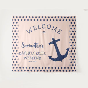 Nautical Anchor dotted Bachelorette Party Backdrop